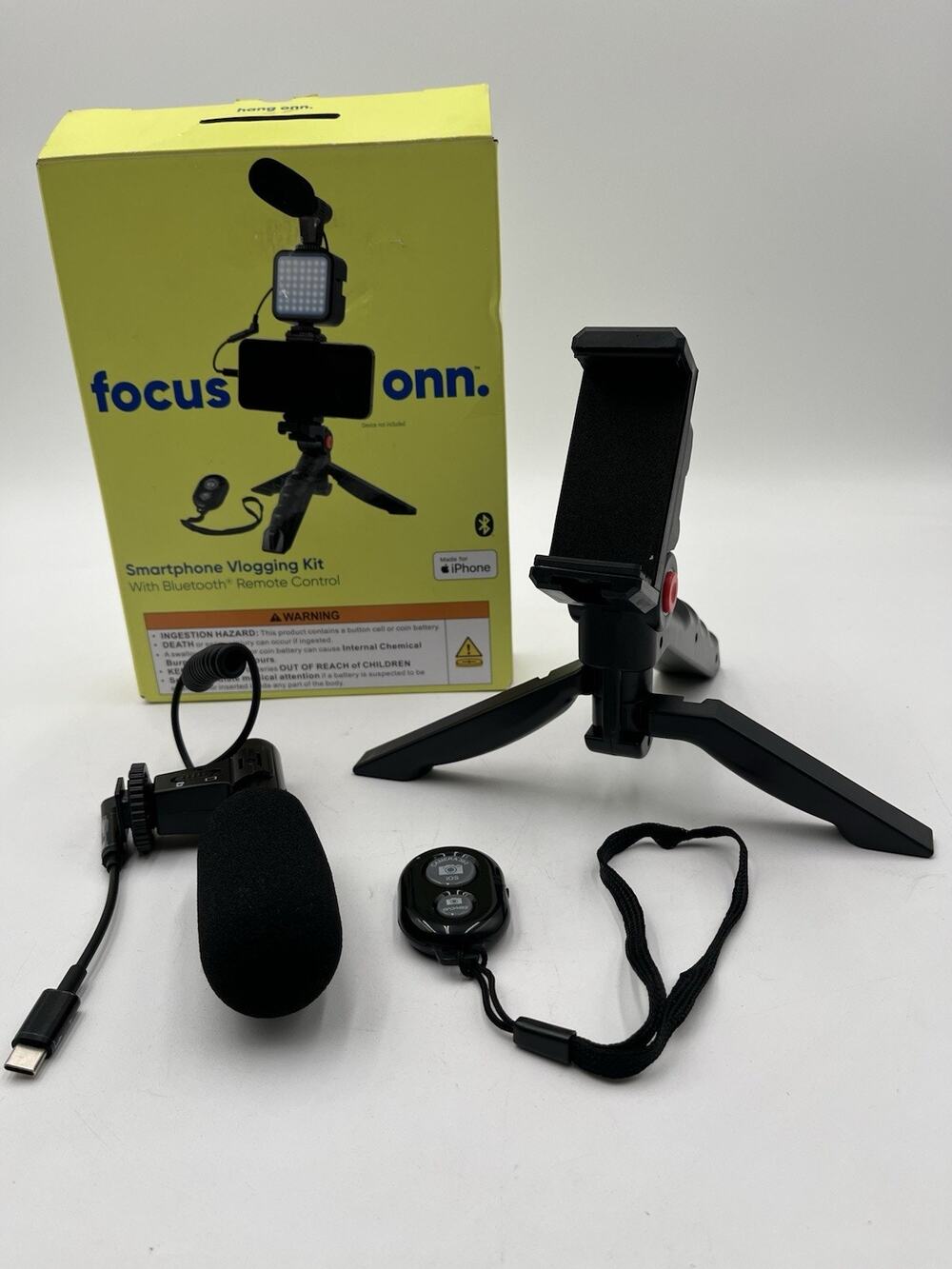 Onn Vlogging Kit - 6" Tripod, Microphone And One Bluetooth Remote Control